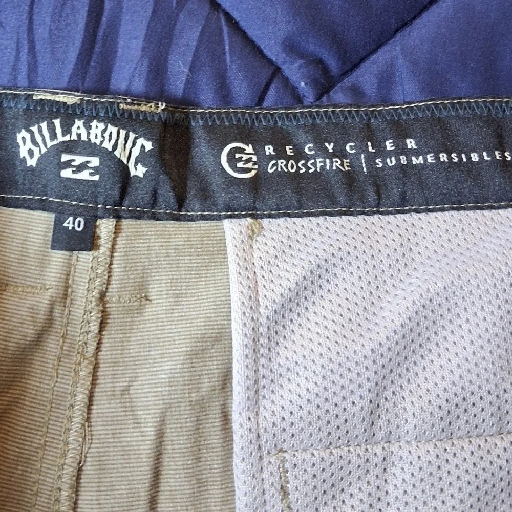 Billabong Submersible Hybrid Short Mens 40 Tan Khaki Heather Stretch Boardshorts
